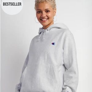 UO Exclusive Champion Reverse Weave Hoodie Light Gray